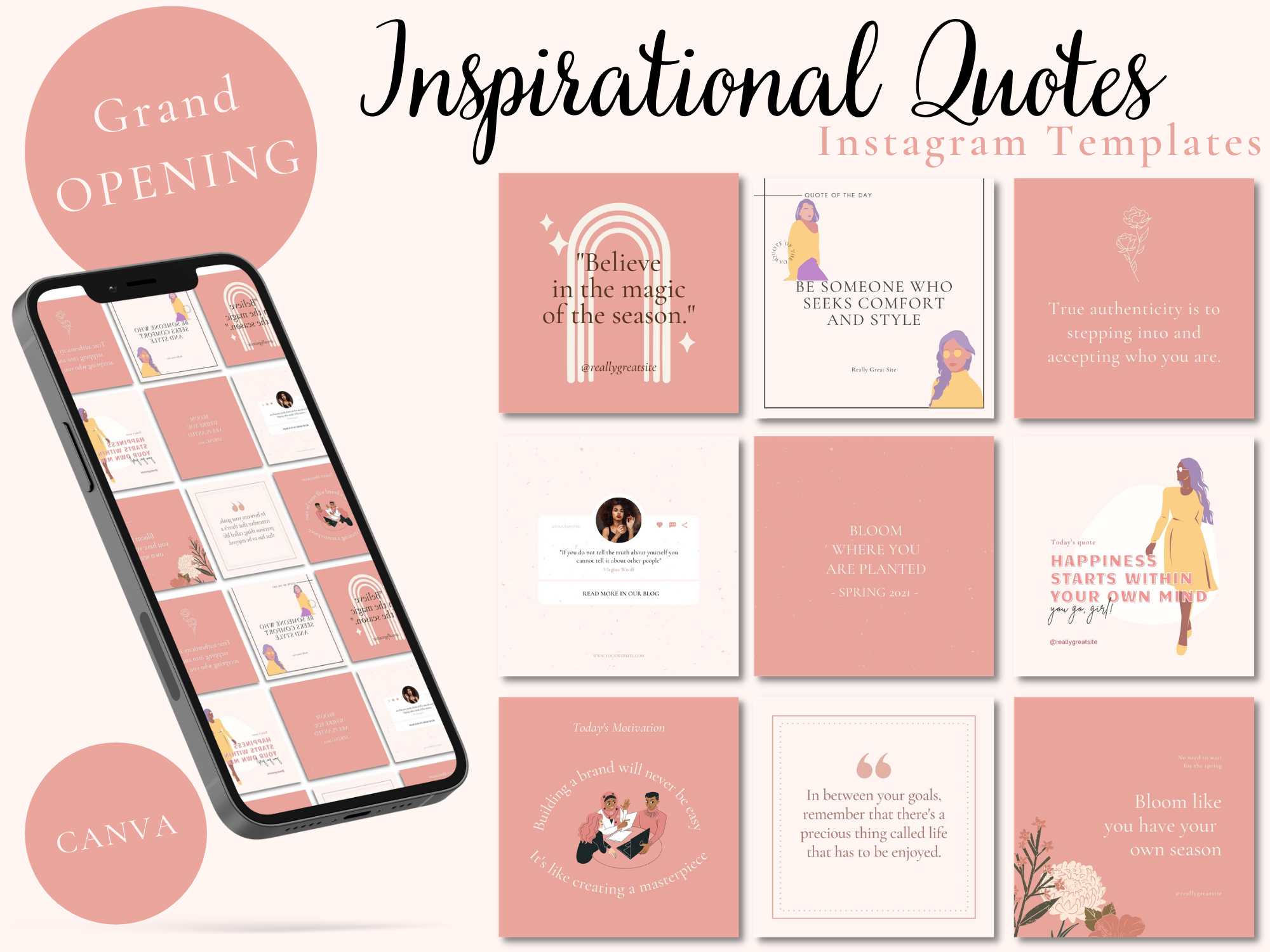 Inspirational Bossy Quotes 30 Instagram Templates